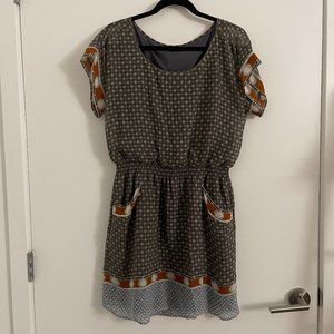 Club Monaco Printed Silk Dress with Pockets